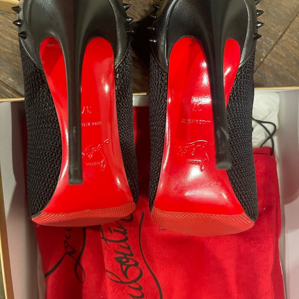 Christian Louboutin studded sock ankle bootie